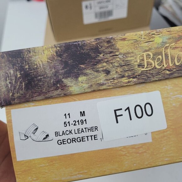 NEW Bella-Vita Georgette Womens 11M Black Leather Slide Sandals 4PT - Picture 9 of 9